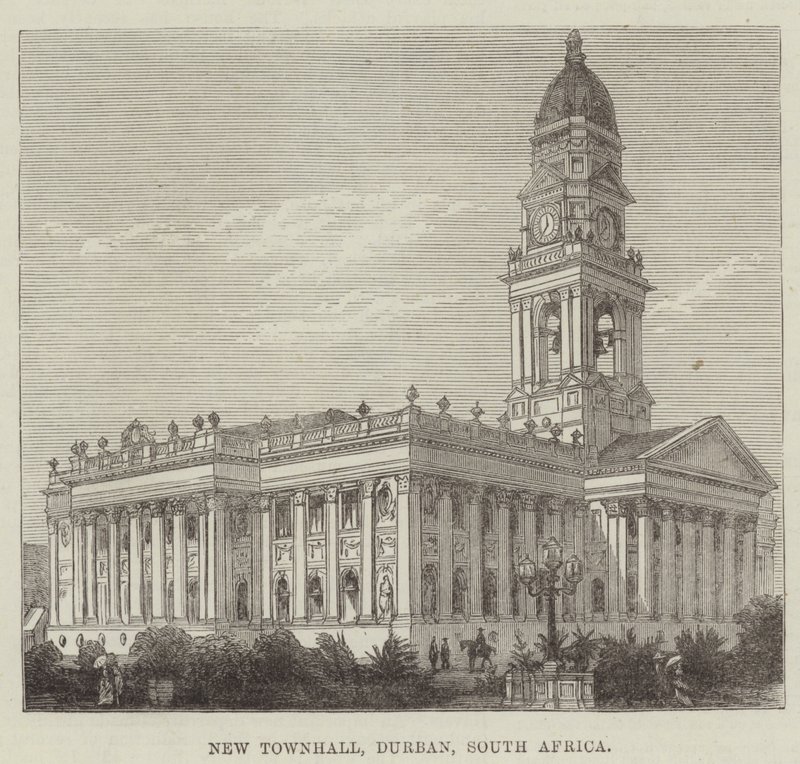 New Townhall, Durban, Güney Afrika (gravür) by English School