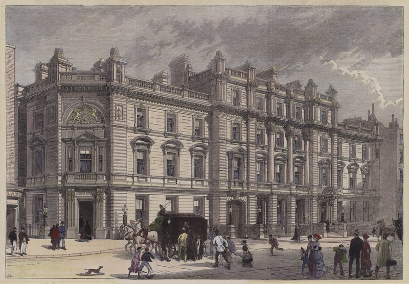 Yeni adliye ve polis karakolu, Bow Street, Londra, c1880 (renkli gravür) by English School