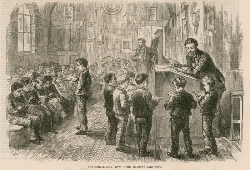 Yeni okul odası, Boys Home, Regents Park Road, Londra by English School