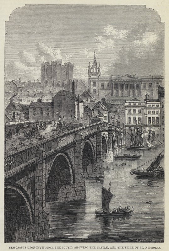 Güneyden Newcastle-upon-Tyne, Kaleyi ve Aziz Nikolaos Kulesi