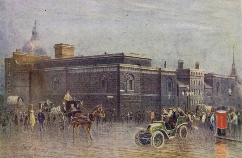 Newgate Hapishanesi, yıkılmadan önce (s/b fotoğraf) by English School