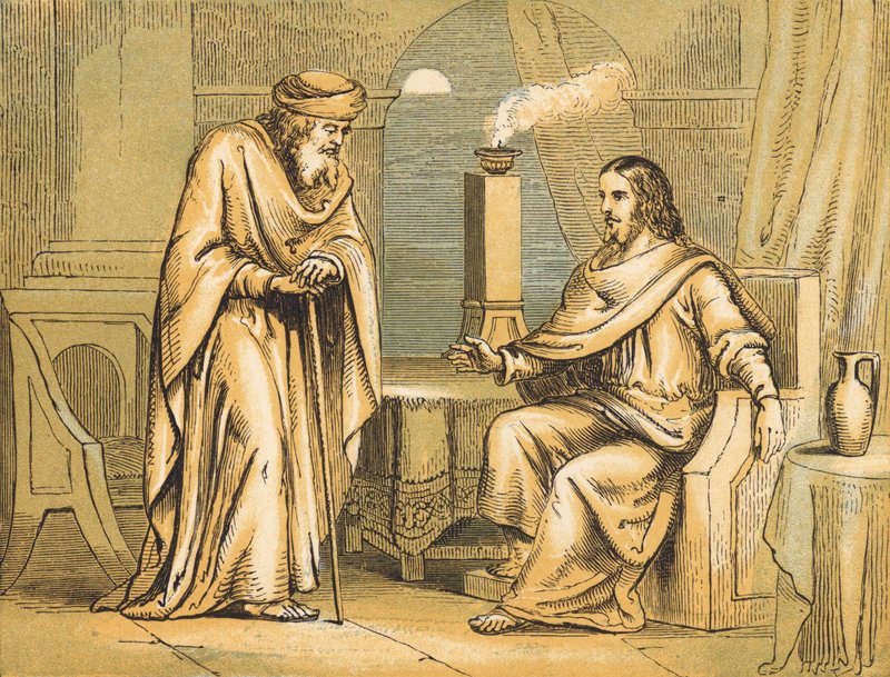 Nicodemus (renkli gravür) by English School