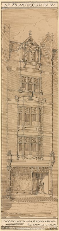 No 23 Wigmore Street, Londra (kağıt üzerine mürekkep) by English School