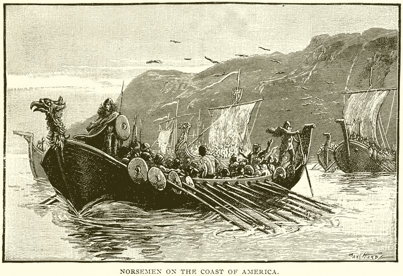 Amerika kıyısındaki Norsemen by English School