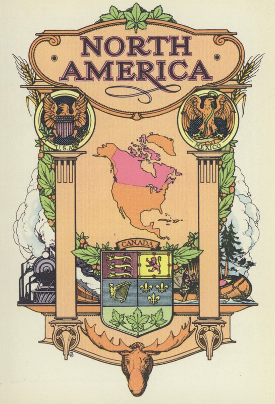 Kuzey Amerika (renkli taş) by English School