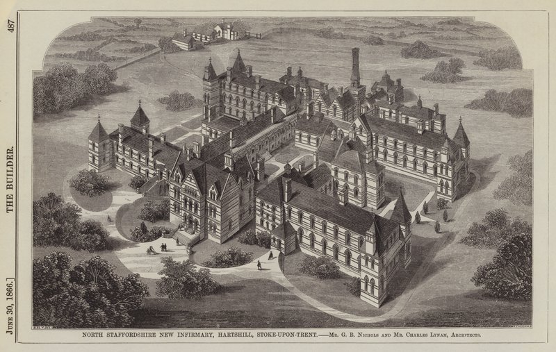 Kuzey Staffordshire Yeni Revir, Hartshill, Stoke-upon-Trent, Bay GB Nichols ve Bay Charles Lynam, Mimarlar (gravür) by English School