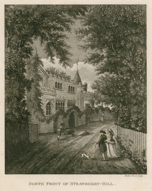 Strawberry Hill'in kuzey cephesi, Twickenham, Londra by English School