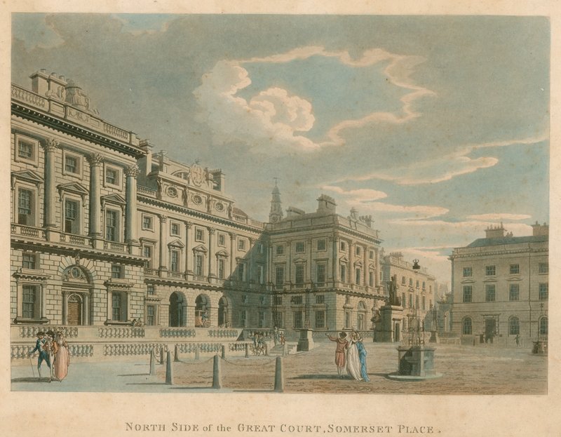 Büyük Mahkemenin kuzey tarafı, Somerset Place (Somerset House), Strand, Londra by English School