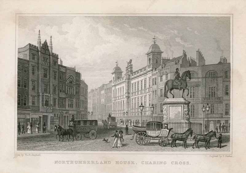 Northumberland Evi, Charing Cross. Bishs Piyango Ofisi, No 9 Charing Cross, Golden Cross Hotel