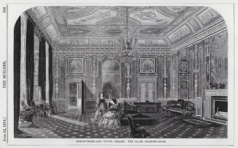 Northumberland Evi, Strand, Cam Çizim Odası (gravür) by English School
