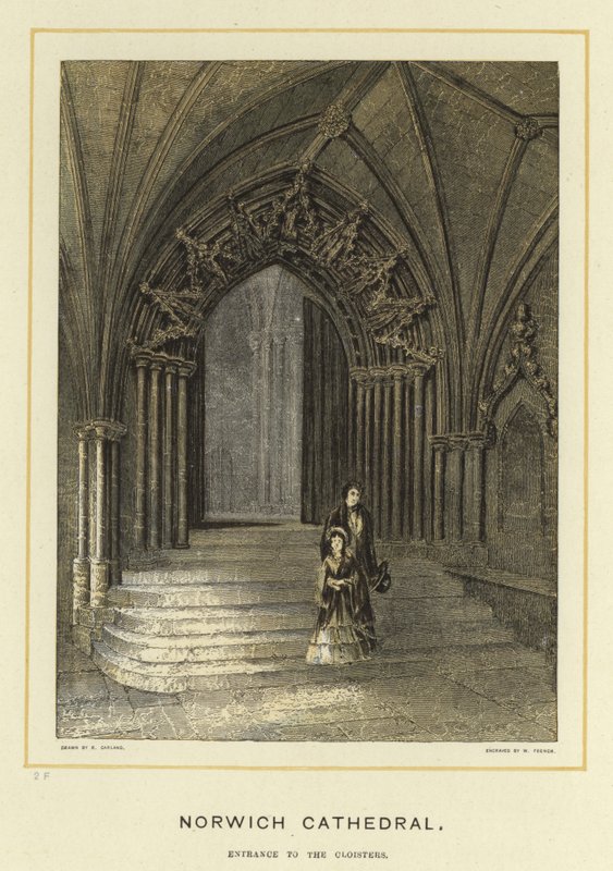 Norwich Katedrali, manastırlara giriş by English School