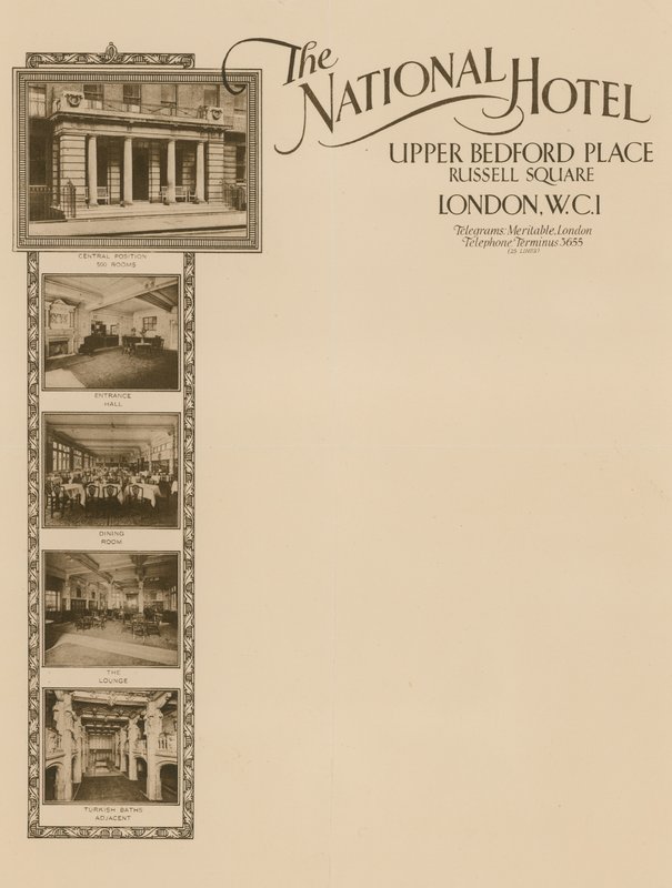 National Hotel, Upper Bedford Place, Russell Square
