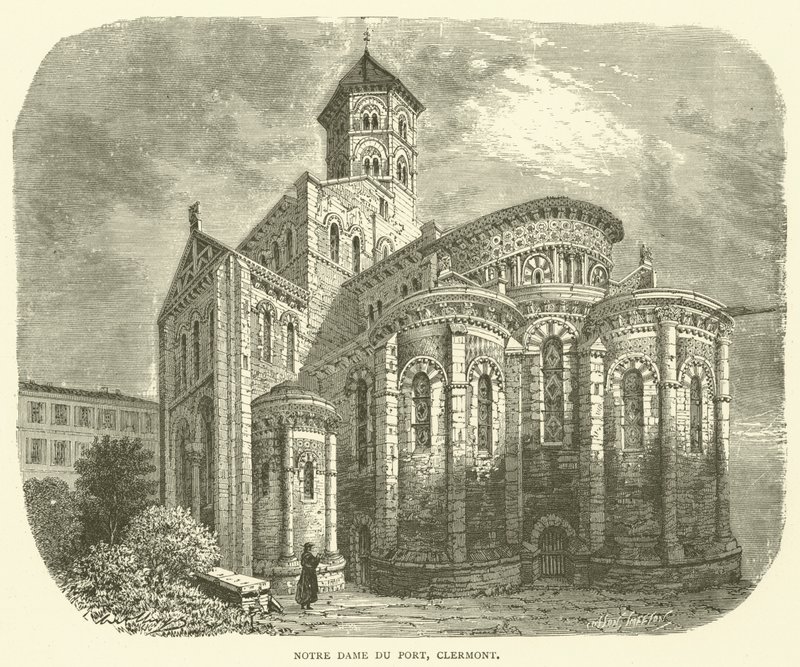 Notre Dame du Port, Clermont (gravür) by English School