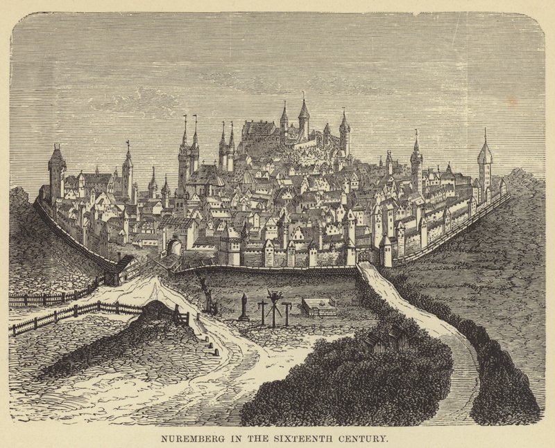 On altıncı yüzyılda Nürnberg (gravür) by English School