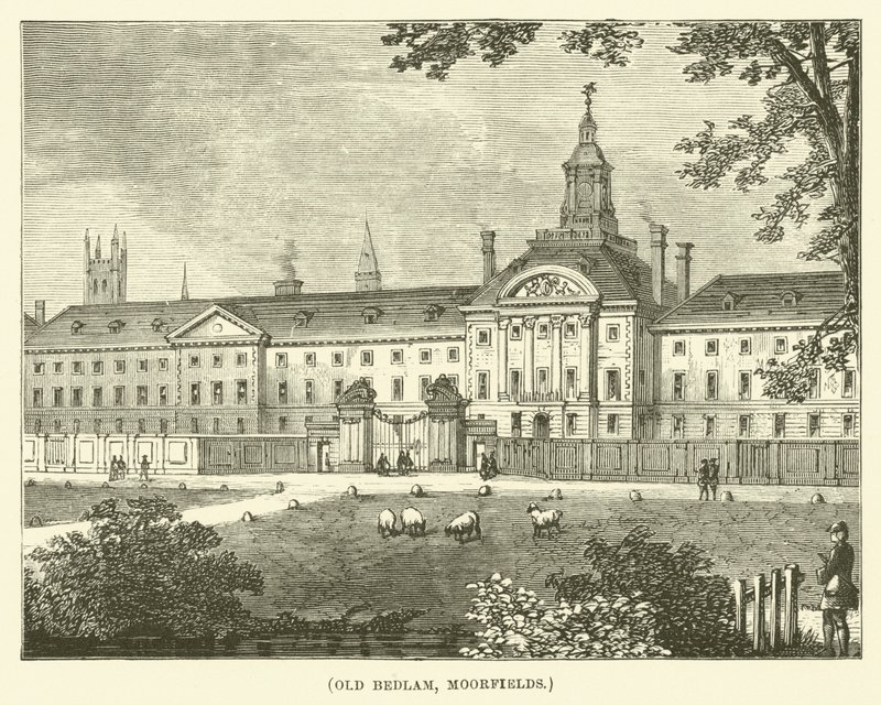 Eski Bedlam, Moorfields (gravür) by English School