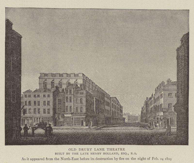 Eski Drury Lane Tiyatrosu (gravür) by English School