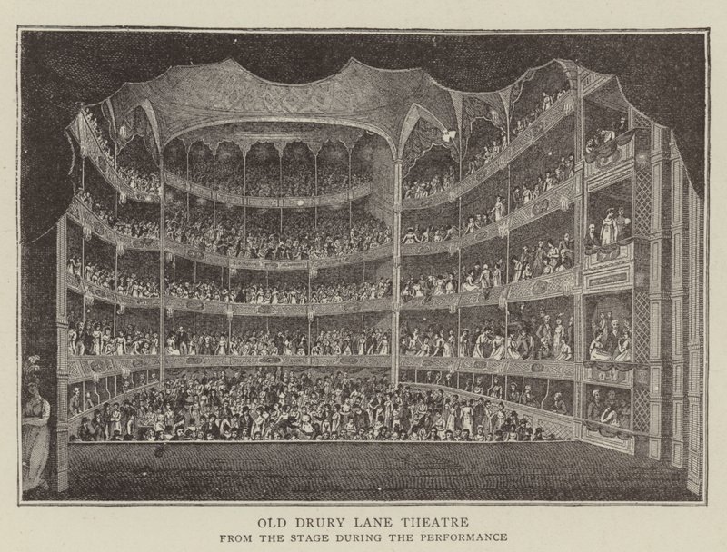 Eski Drury Lane Tiyatrosu (gravür) by English School