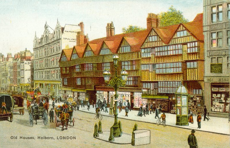 Old House, Holborn, Londra (renkli taş) by English School