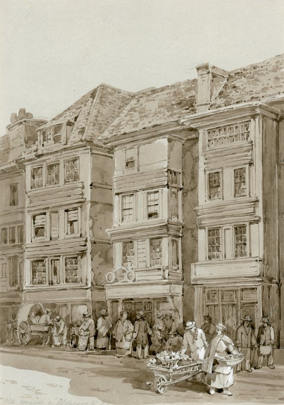 Aldersgate Caddesi'ndeki Eski Evler (kağıt üzerinde wc) by English School