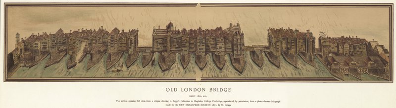 Eski Londra Köprüsü yaklaşık 1600 by English School