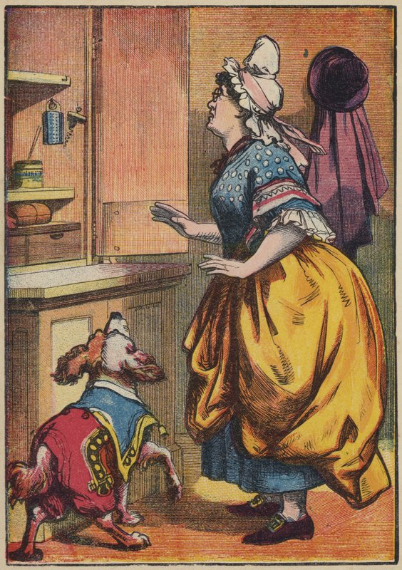 Yaşlı Anne Hubbard ve Köpeği by English School