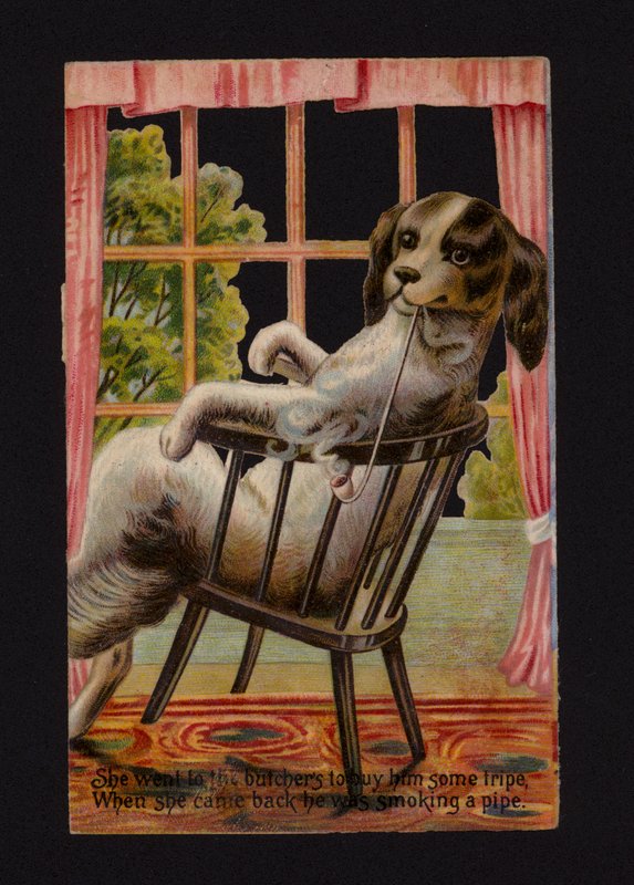 Yaşlı Anne Hubbard ve köpeği (chromolitho) by English School