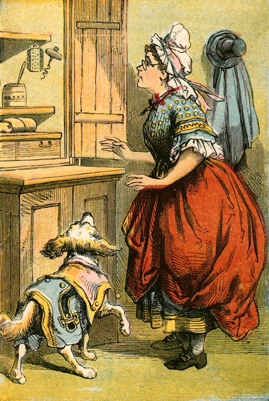 Yaşlı Anne Hubbard ve köpeği by English School