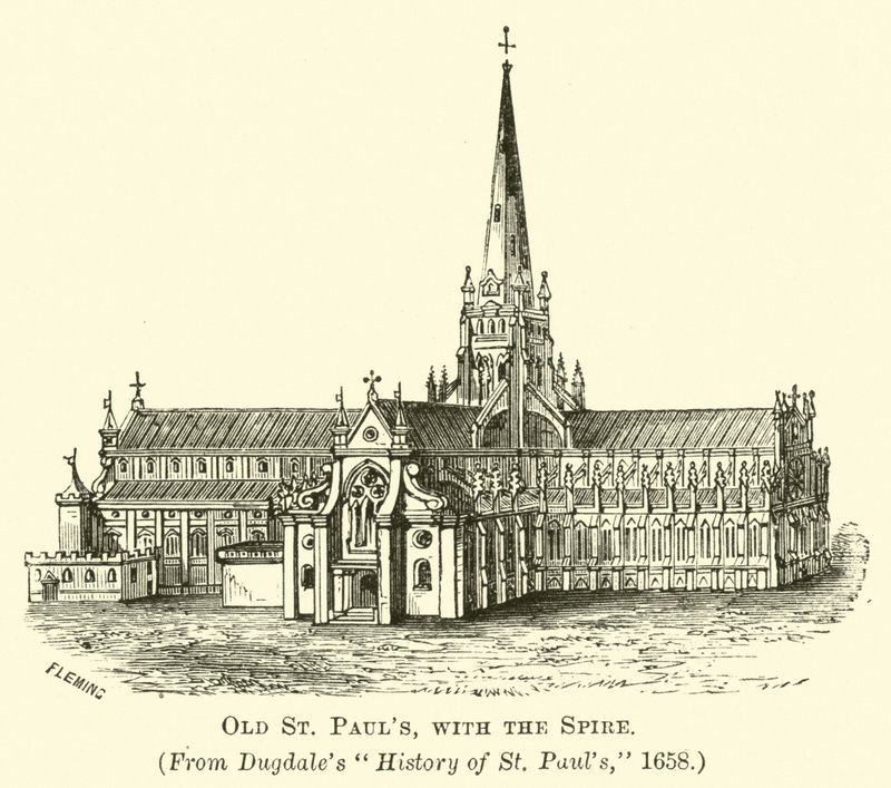 Spire ile Eski St Pauls by English School