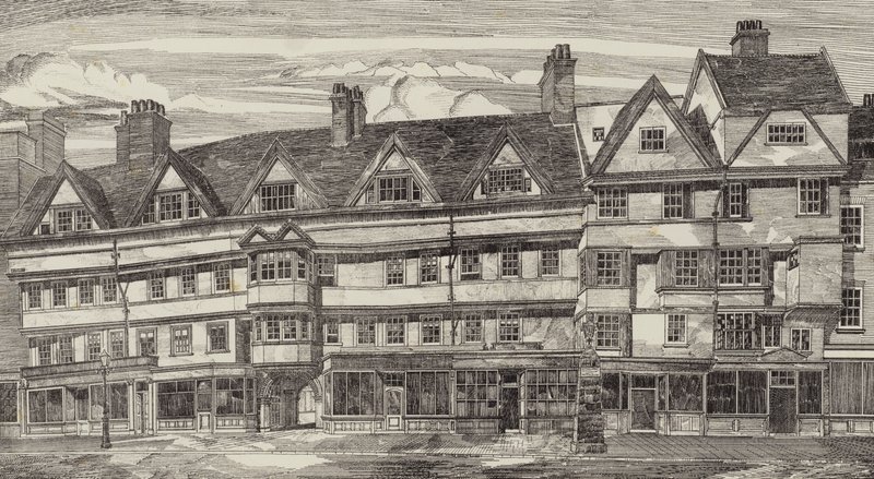 Holborn Bars, Londra'daki eski evler by English School