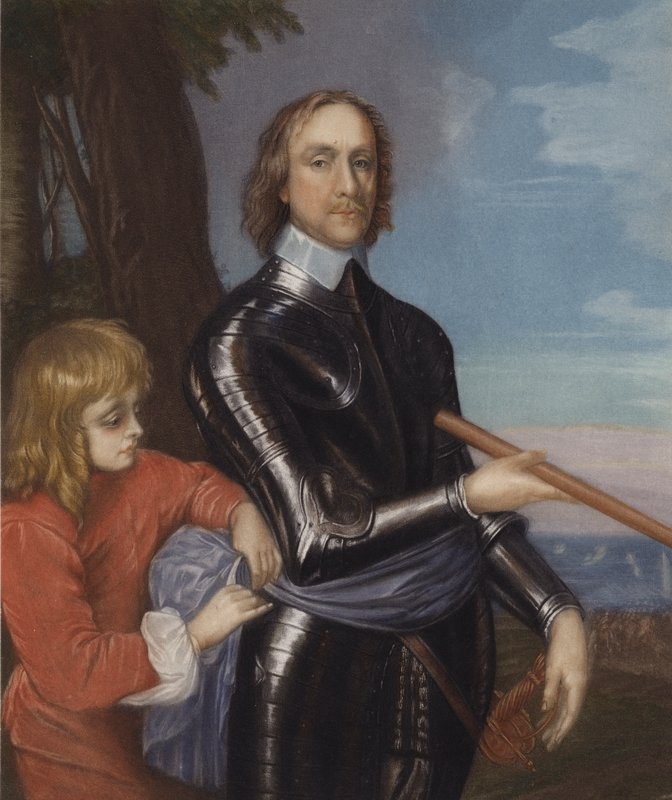 Oliver Cromwell (renkli taş) by English School