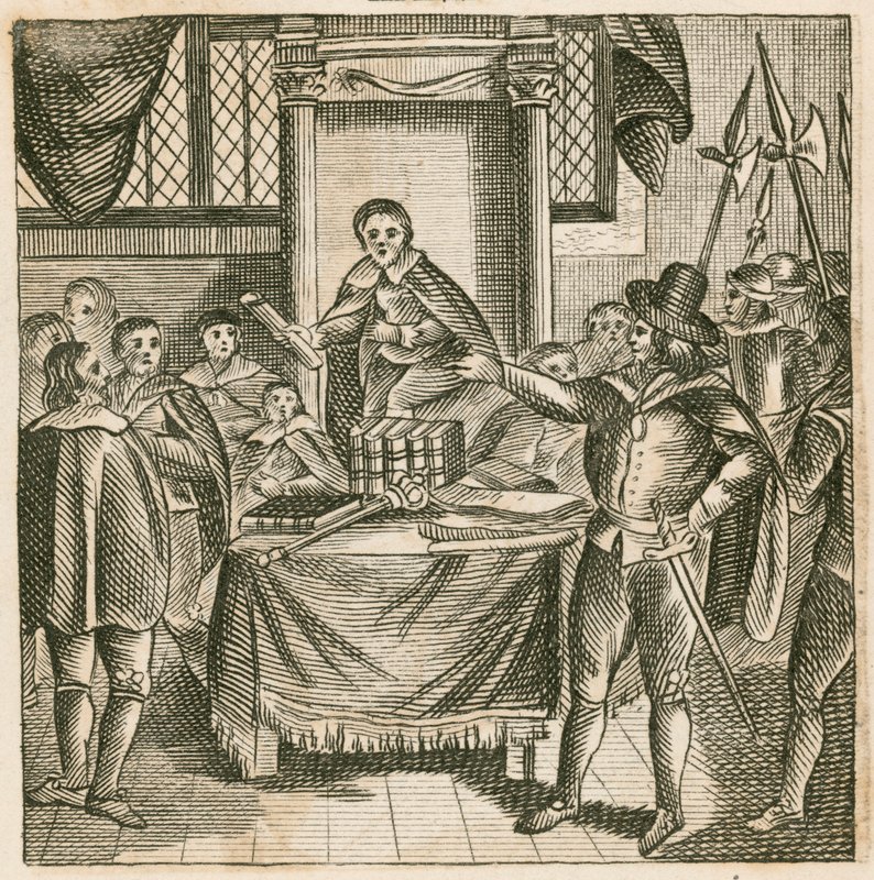 Oliver Cromwell, Rump Parlamentosunu görevden aldı by English School