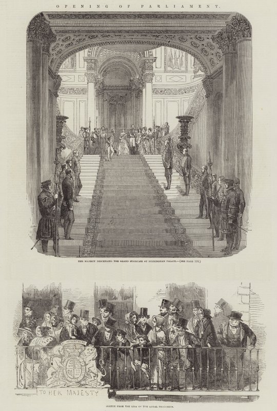 Parlamentonun Açılışı (gravür) by English School