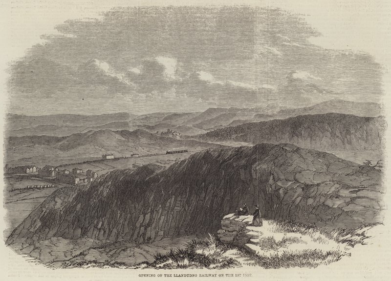 Llandudno Demiryolunun 1. Aşamada Açılışı (gravür) by English School