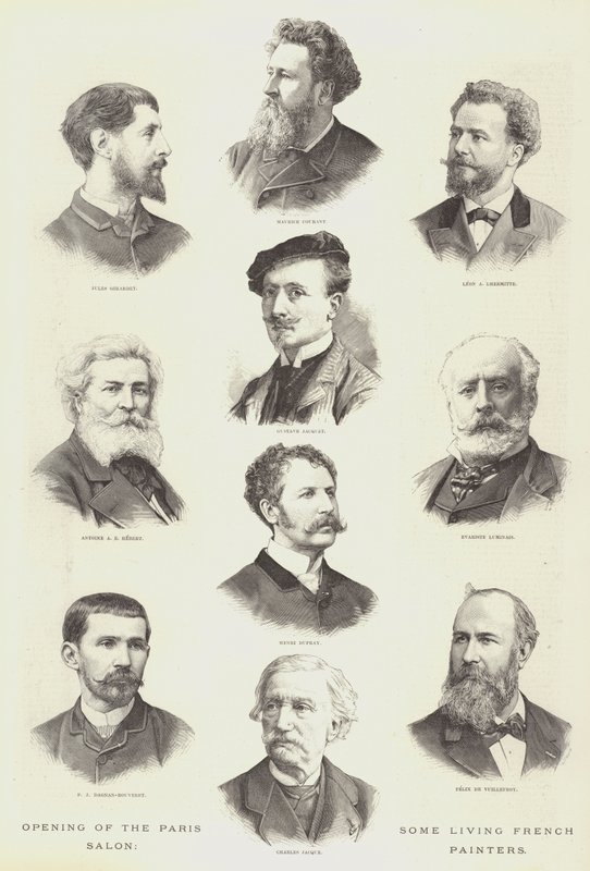 Paris Salonunun Açılışı, Bazı Yaşayan Fransız Ressamlar (gravür) by English School