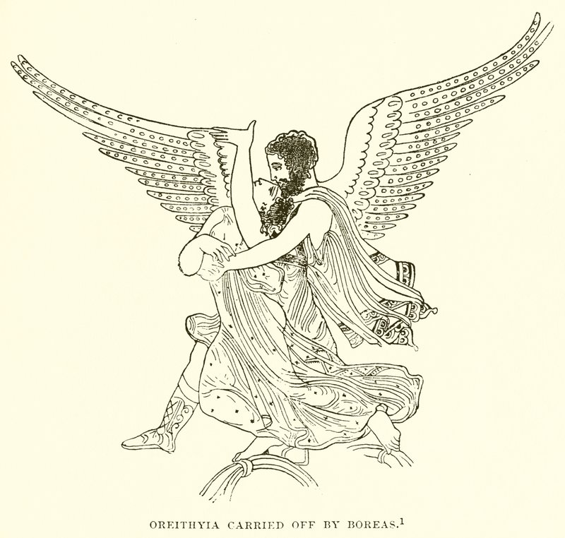 Boreas tarafından taşınan Oreithyia by English School