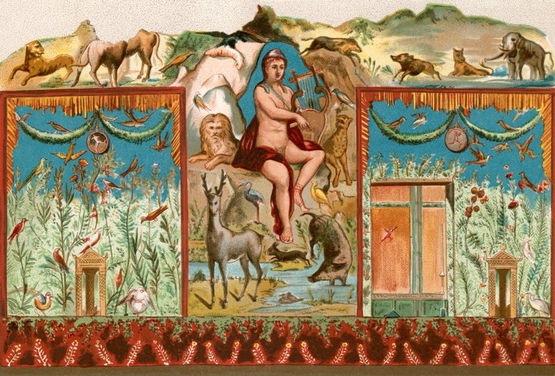 Hayvanları büyüleyen Orpheus by English School