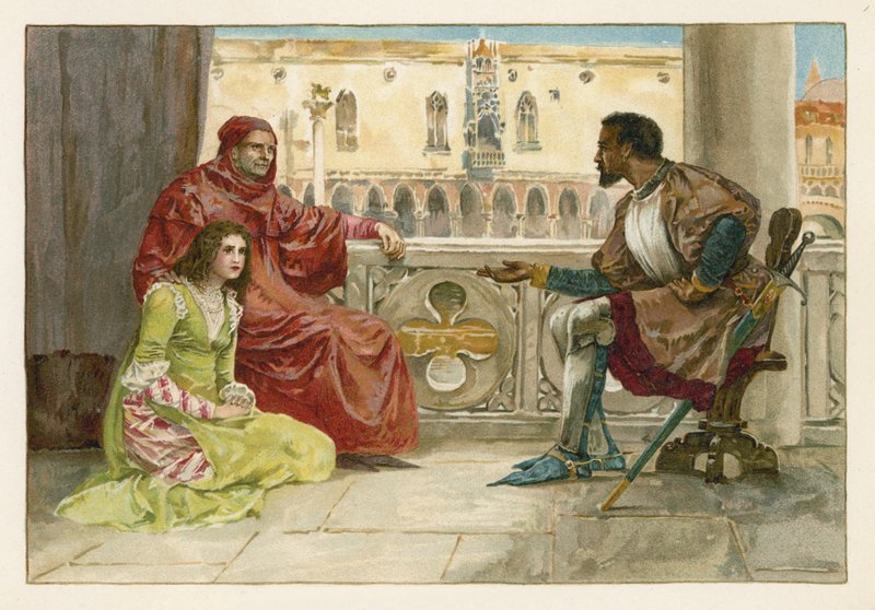 Othello, Desdemona ve babasıyla konuşuyor by English School