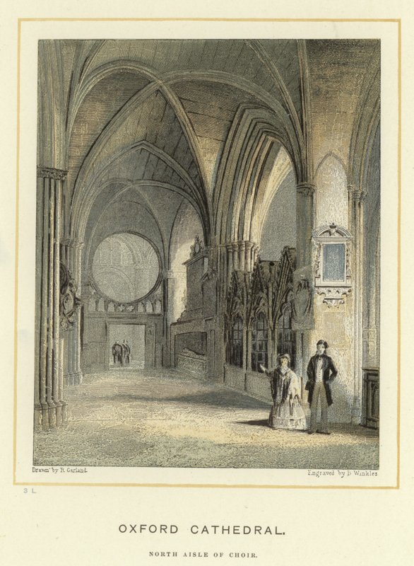 Oxford Katedrali, koro kuzey koridoru by English School