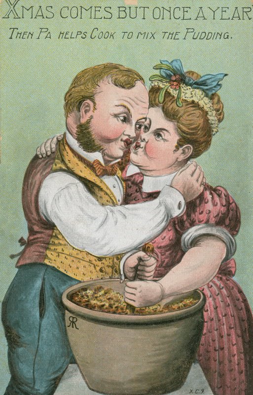 Baba ve Noel pudingini karıştırarak pişirin (renkli taş) by English School