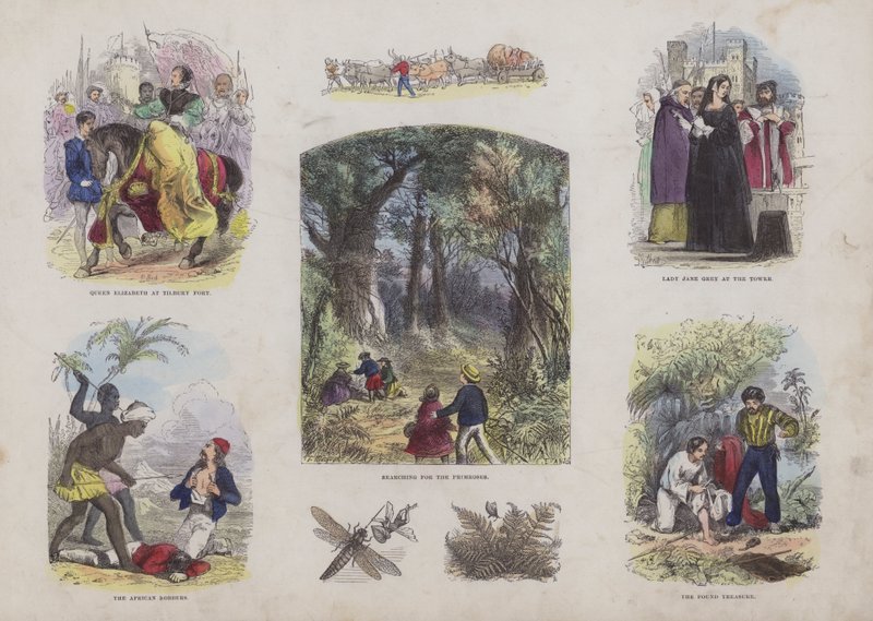 Çekici Resimli Kitaptan Sayfa (renkli gravür) by English School