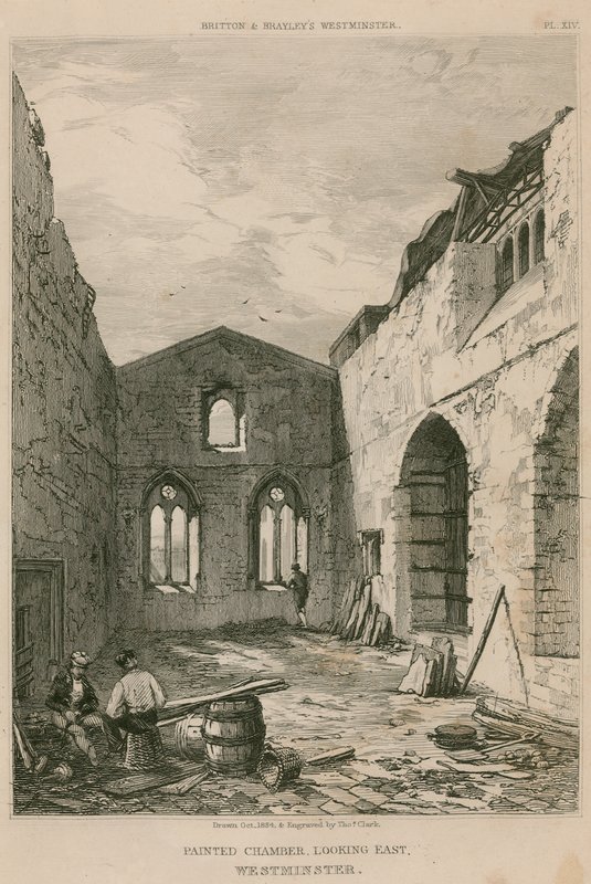 Boyalı Oda, doğuya bakıyor, Westminster Sarayı, Londra by English School