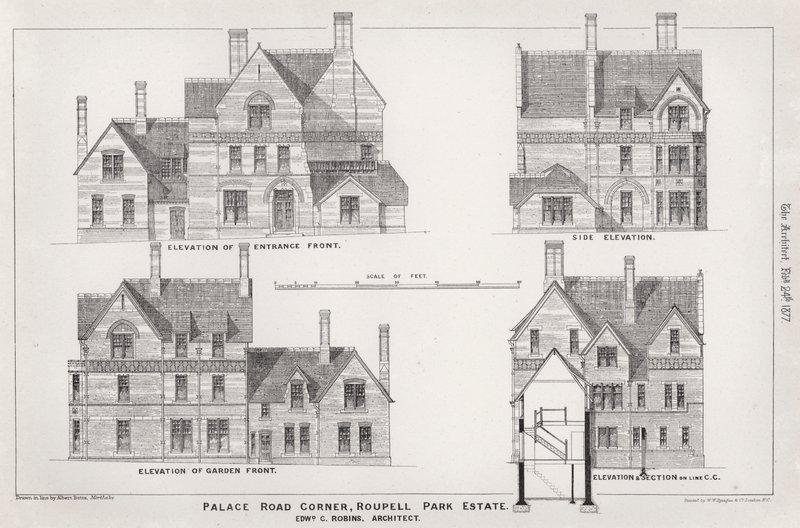 Palace Road Corner, Roupell Park Estate (gravür) by English School