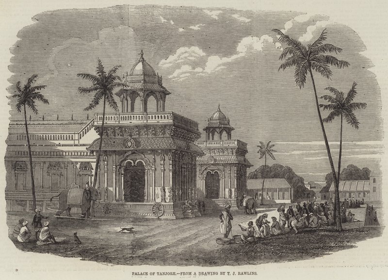 Tanjore Sarayı (gravür) by English School