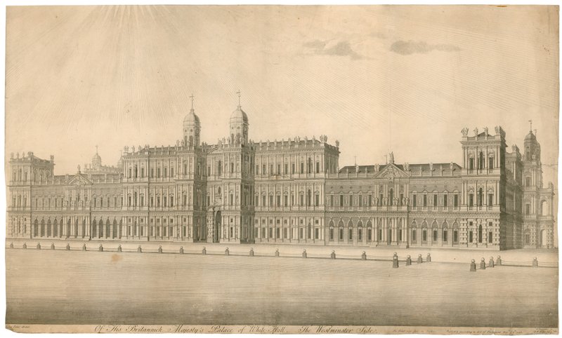 Whitehall Sarayı. 1748 yayınlandı by English School