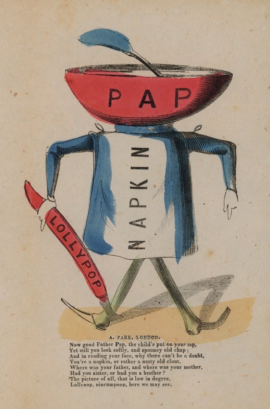 Pap, peçete ve lolipop (renkli gravür) by English School