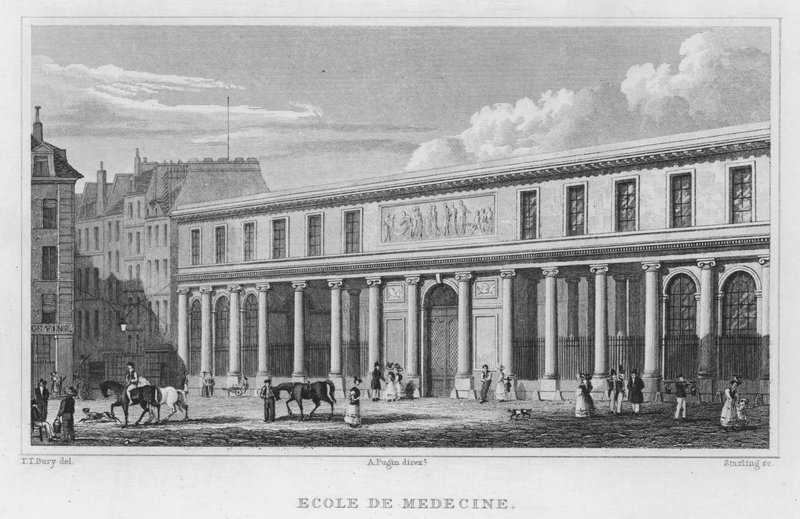 Paris, Tıp Fakültesi (gravür) by English School