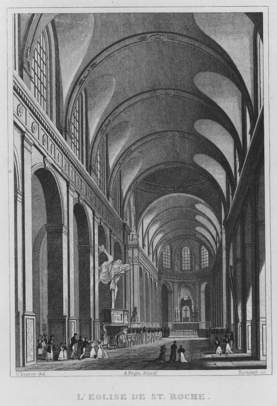 Paris, St Roche Kilisesi (gravür) by English School