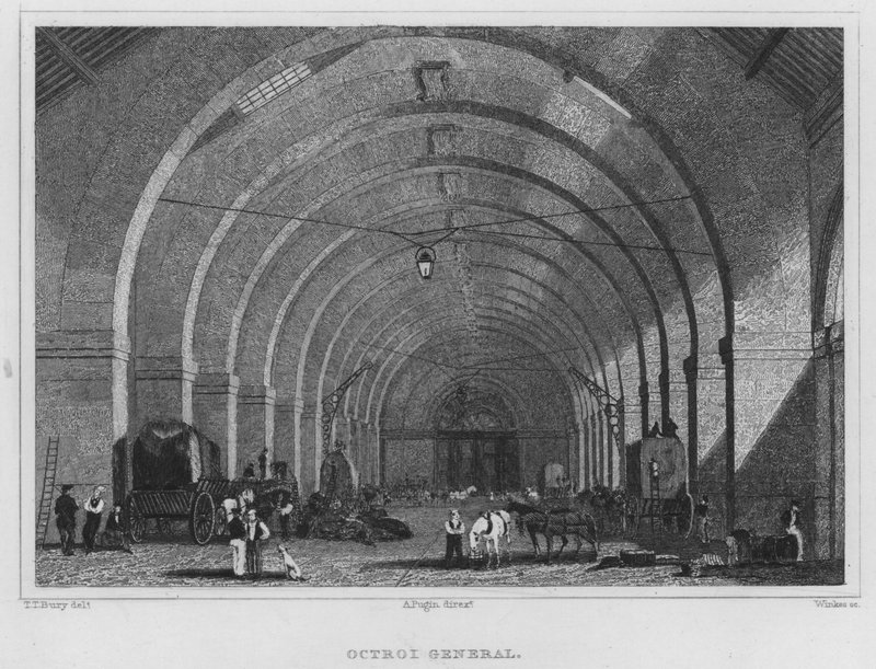 Paris, Octroi General (gravür) by English School