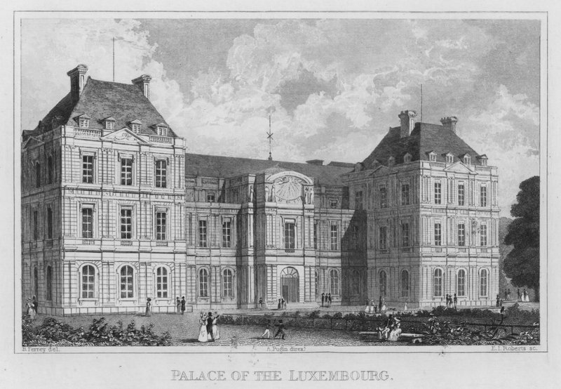 Paris, Lüksemburg Sarayı (gravür) by English School