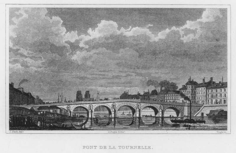 Paris, Pont De La Tournelle (gravür) by English School